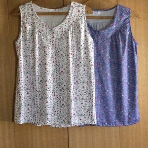 2 Floral Tank Blouses NWOT